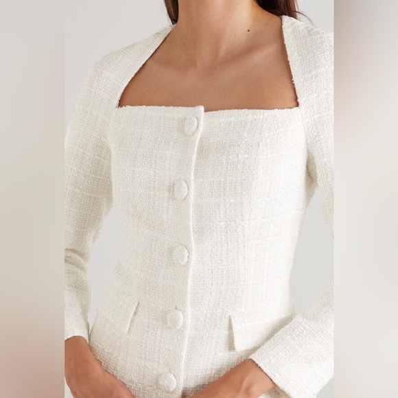 Huishan Zhang Celina Tweed Square-Neck Dress - Picture 2 of 7